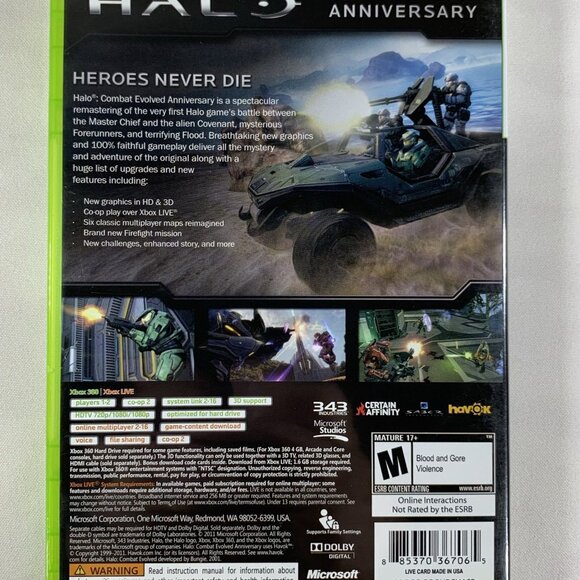 Halo Combat Evolved Anniversary (Xbox 360) 2011 Complete with Manual Tested - Picture 3 of 6